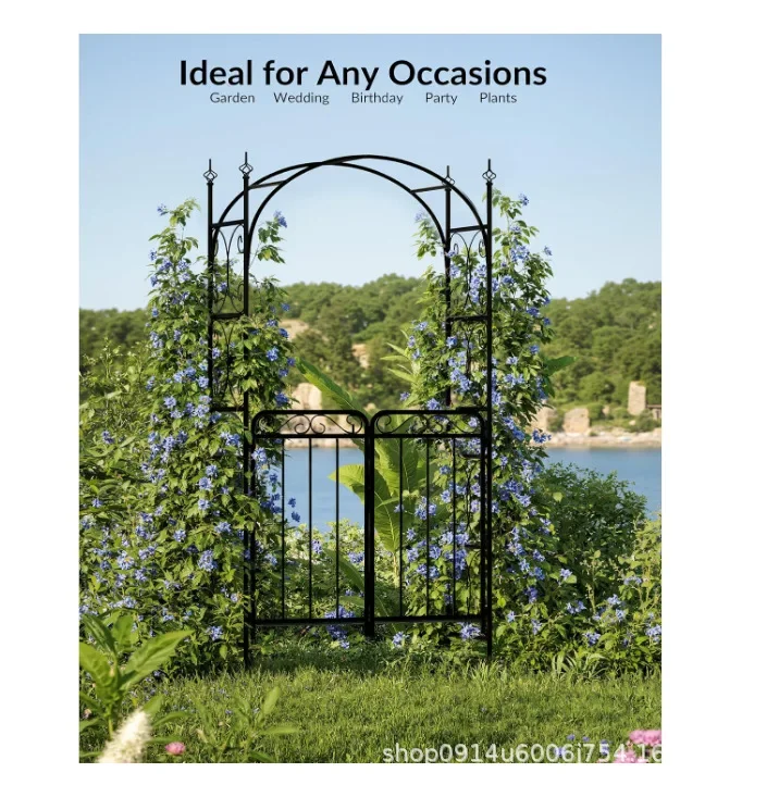 European wrought iron arch climbing vine frame rose stand outdoor courtyard villa garden arch frame special for foreign trade