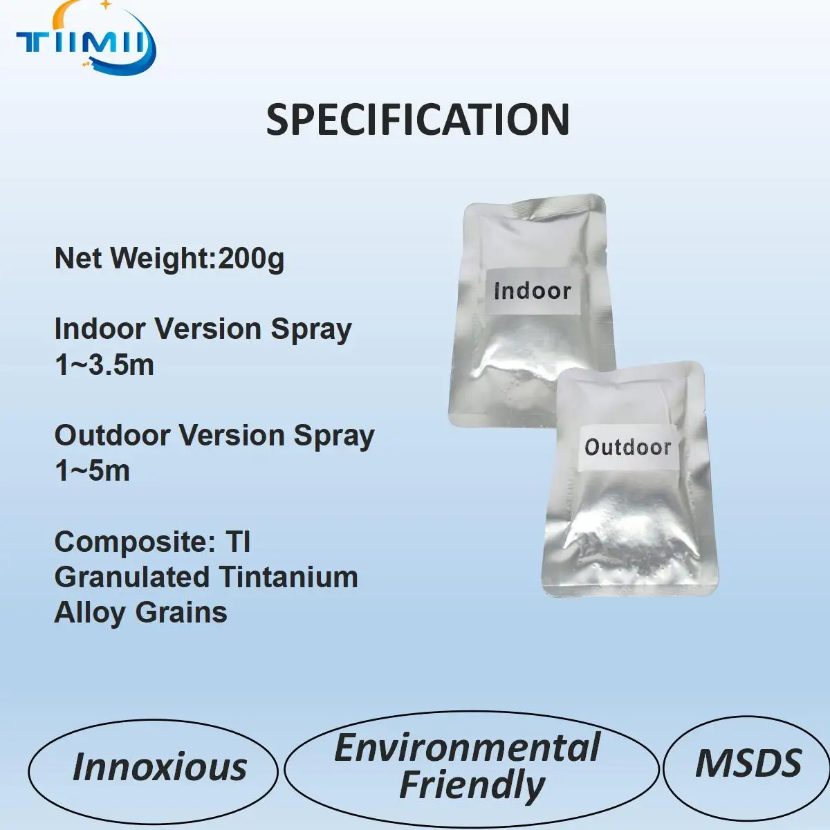 Poudre consommable à étincelles froides, certification MSDS, poudre composite Ti, fontaine froide, Rotterdam Kler Ti, 200 g/sac, taxe 1-200 sacs