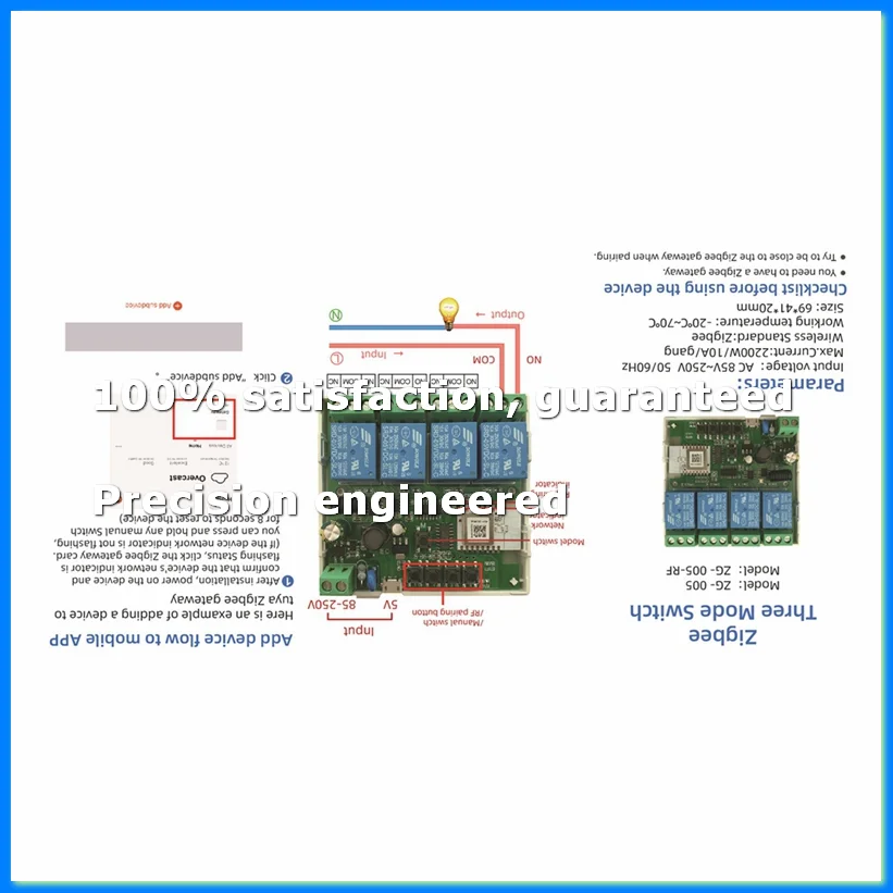 4 Channels Tuya ZigBee Smart Switch Module RF433 Smart Home Automation DIY Breaker Wireless Relay Voice Control-A07G