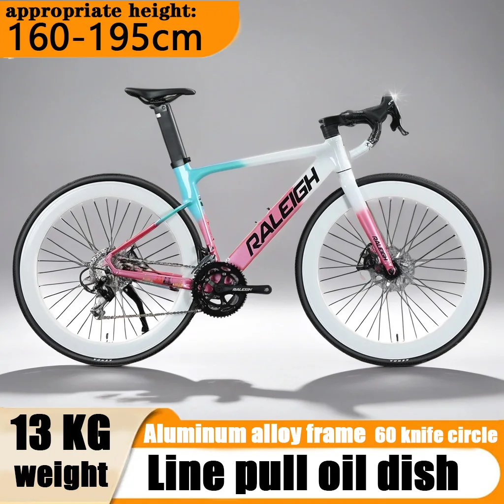 

700C curved handlebar road bicycle hydraulic disc brake racing grade internal wiring Road Racing bicicleta 18 speed gravel bike