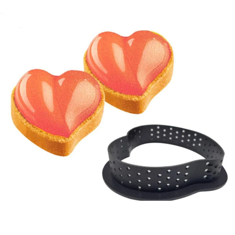 Mini Tart Ring Cake Tools Tartlet Mold Bakeware Circle Cutter Pie Ring Decor Perforated Household Kitchen Accessories