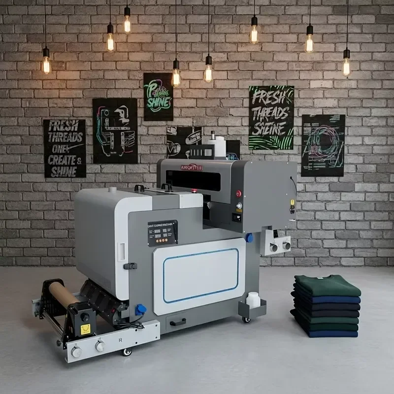 for Kingjet Pet Film DTF Printer Set XP600 I3200 T-Shirt 30cm 60cm 2 Head Printer A2 A3 Large Format DTF Printing Machine