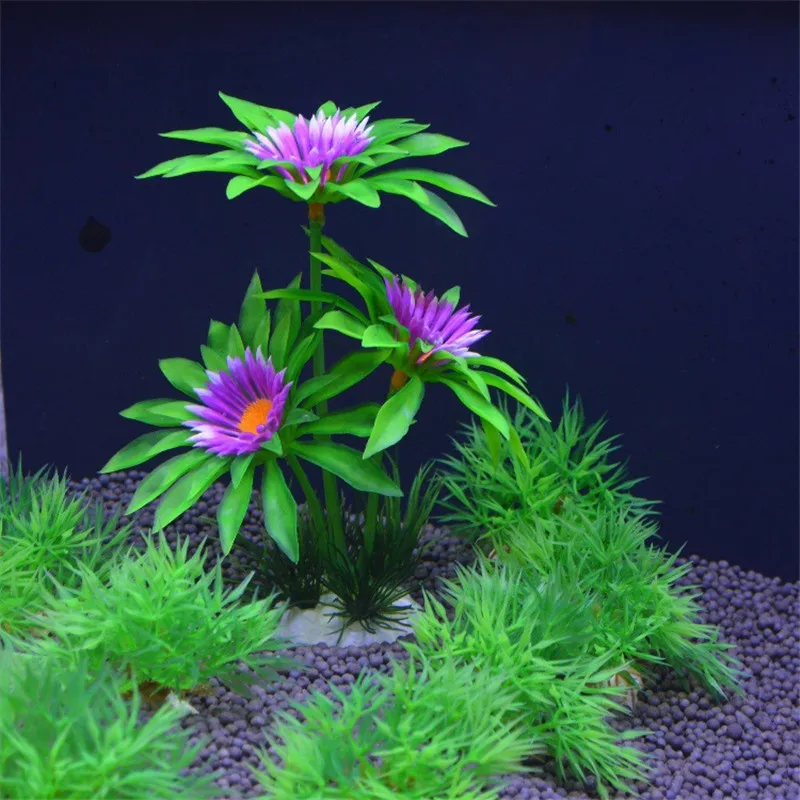 Aquarium Plants Aquatic Grass Aquarium Ornaments Fish Tank Decoration Plastic Fake Aquariums Grass Flowers Fish Tank Decor Plant