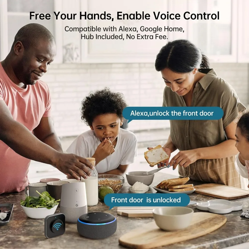 WiFi Keyless Door Lock with Handle Set – Fingerprint Smart Lock, Bluetooth Keypad Deadbolt, Remote Control via App & Alexa, Aut