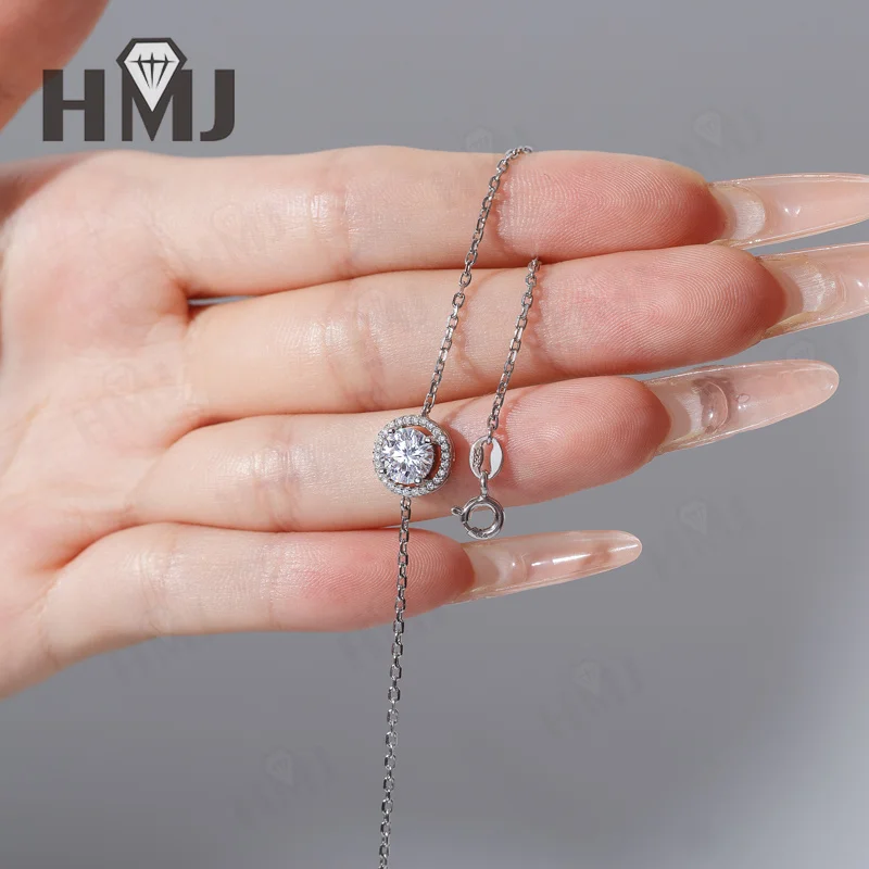 Moissanit-Armband 6,5mm Rundschliff 925 Sterling Silber Jubiläumsgeschenk Tägliches Tragen Hochzeitsschmuck Klassischer Charme Hohe Qualität – Detail 18