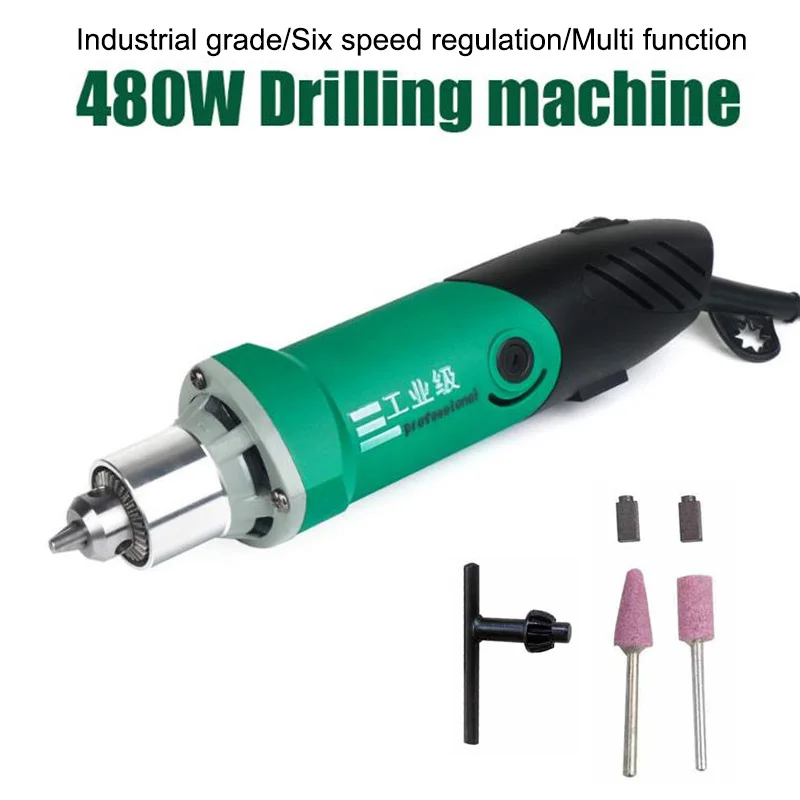 

480W Electric Drill Mini Engraver 6 Variable Speed 30000RPM Electric Grinder for Dremel Metalworking Tile Jade Polishing Machine