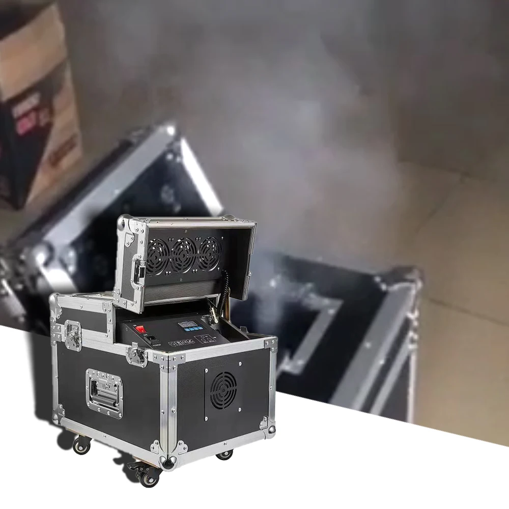 yuer fog smoke machine com flight case controlo dmx fog hazer fairytale wonderland 900w novo stage effect 01