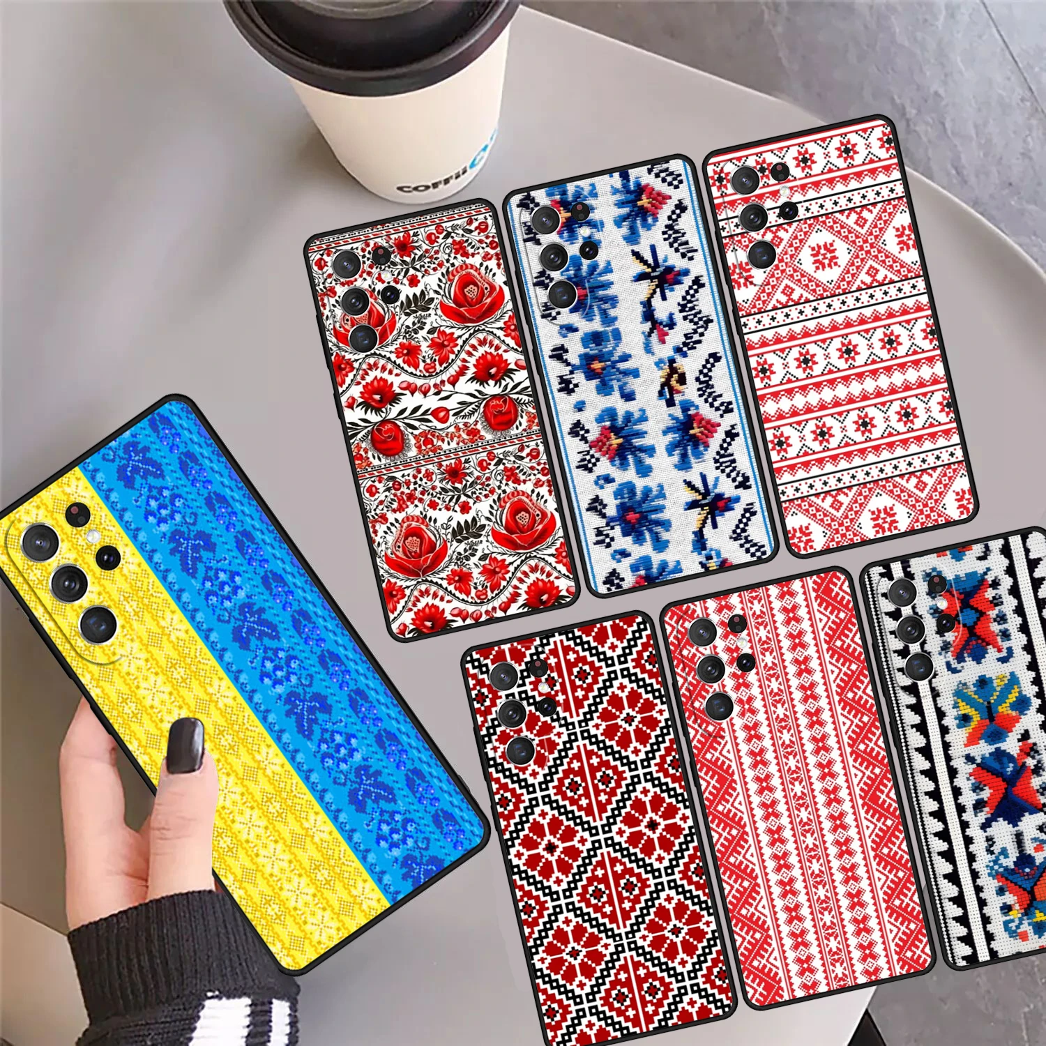 

Чехол U-kraine с украинской вышивкой для телефона Samsung Galaxy S24 S25 Ultra 23 S22 Plus S21fe Lite S20 Note 10 Pro 20