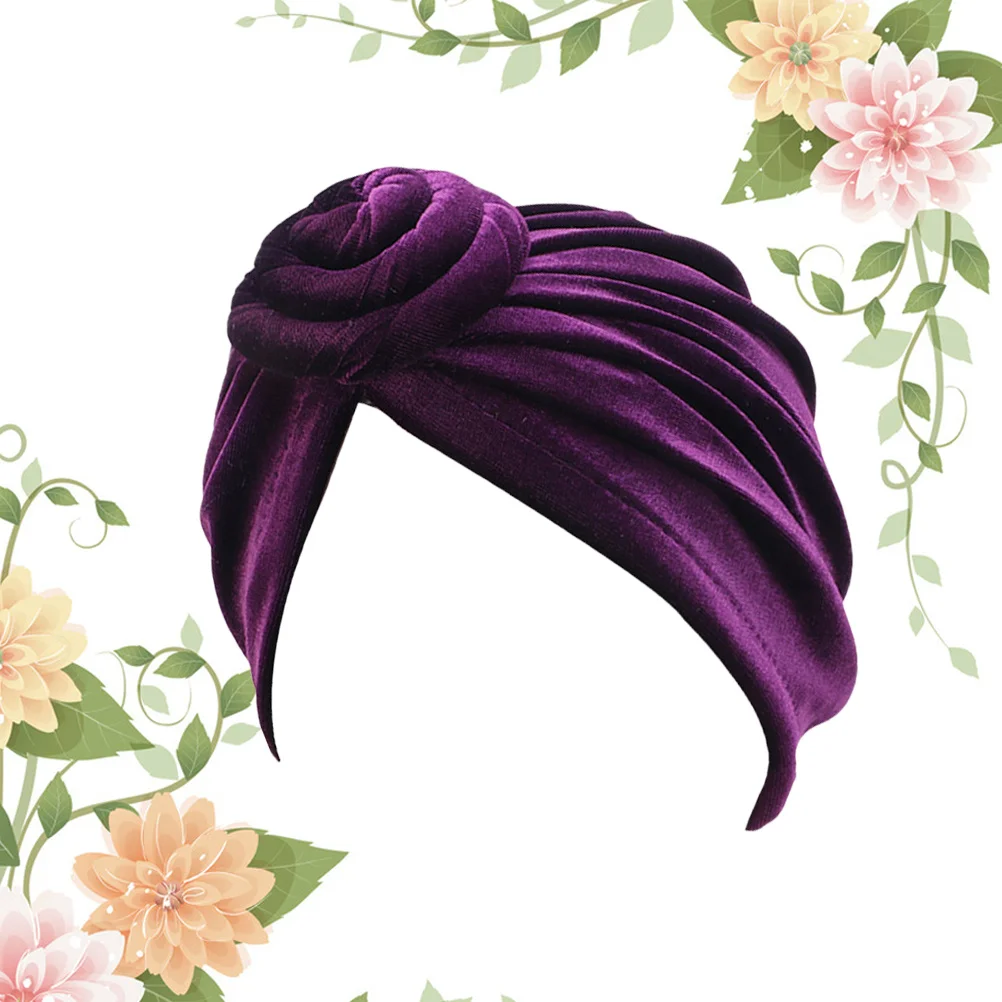 

Head Wrap Hat Purple Stylish Kerchief Turban For Women Lightweight Shower Cap Breathable Hair Care