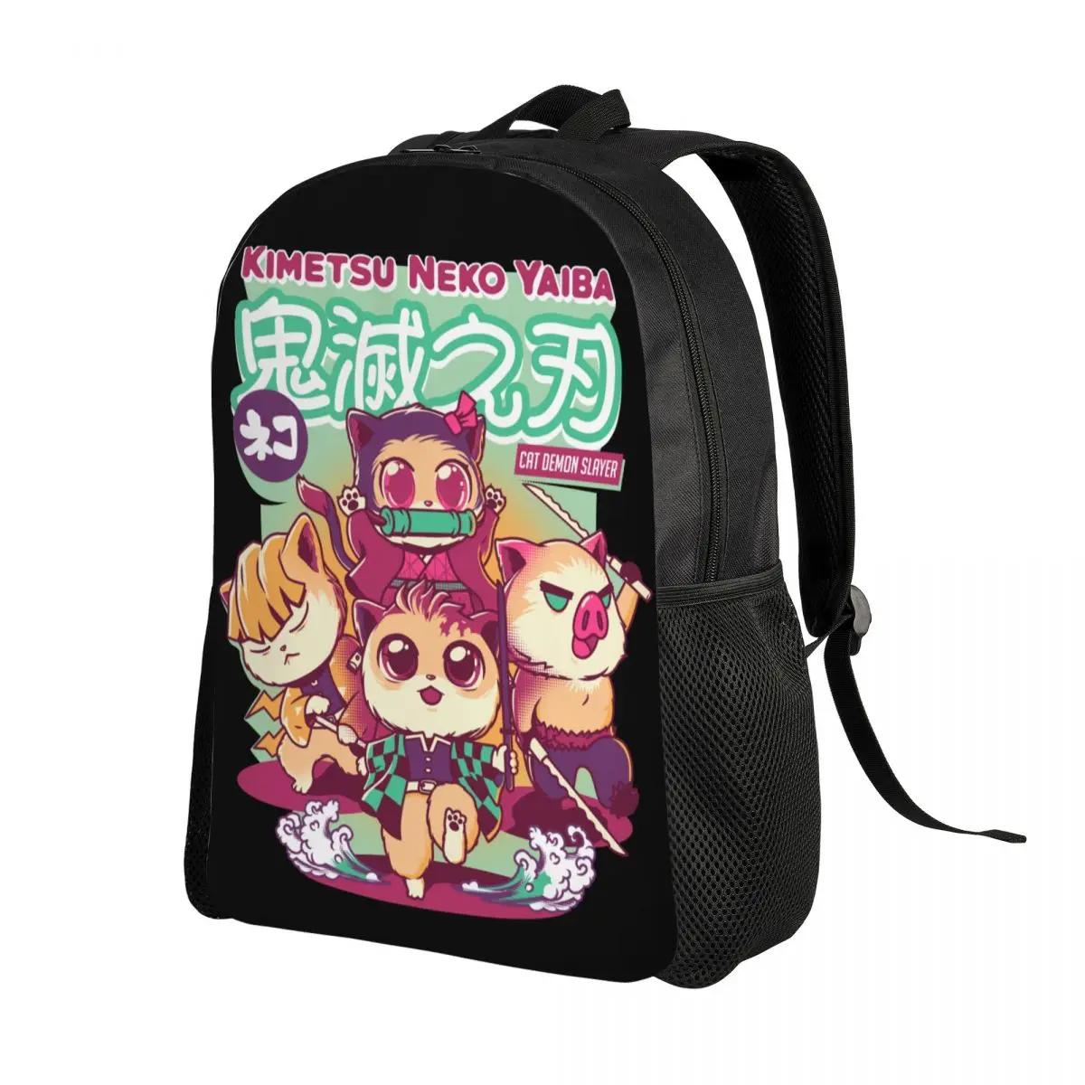 Funny Kimetsu No Yaiba Travel Backpack School Computer Bookbag Demon Slayer Inosuke Kamado College Student Daypack Bags