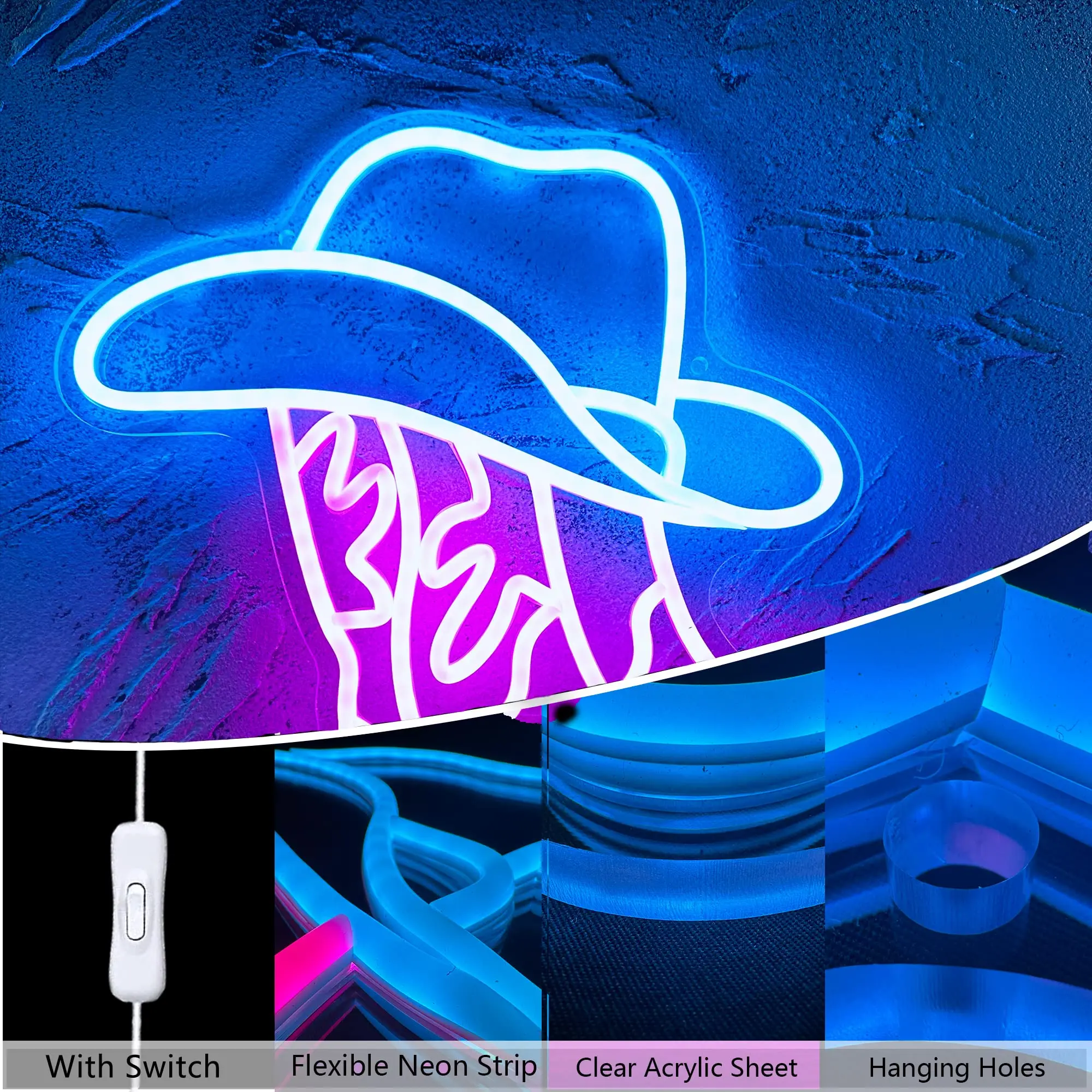 Pink Cowgirl Boots LED Indicator Neon USB Powered For Bedroom Game Room Men's Cave Party Wedding Christmas Birthday Gift