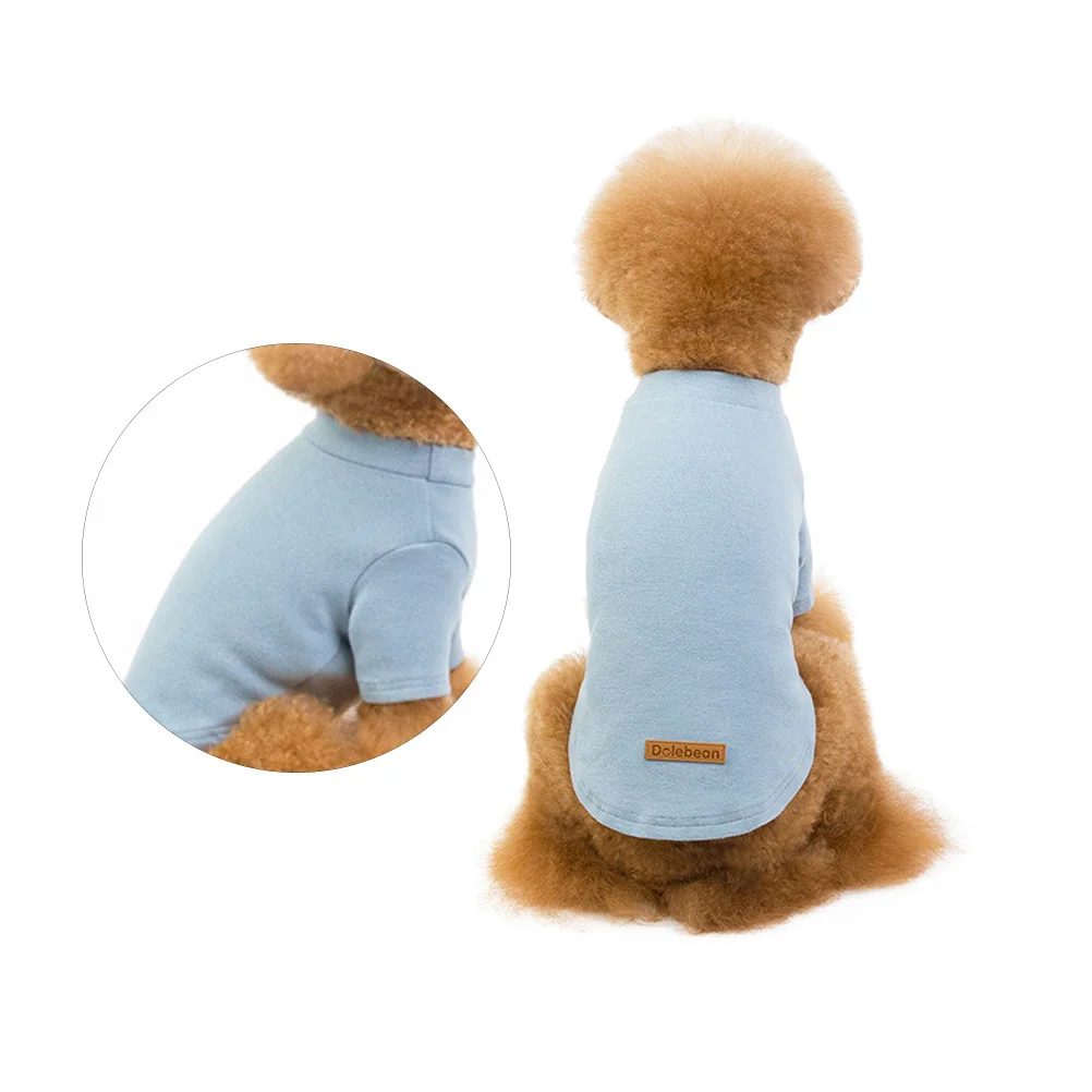 

Pet Cotton Shirt Dog Clothes Lightweight Solid Color Undershirt For Walking Jogging Outdoor Blue Grey Size L