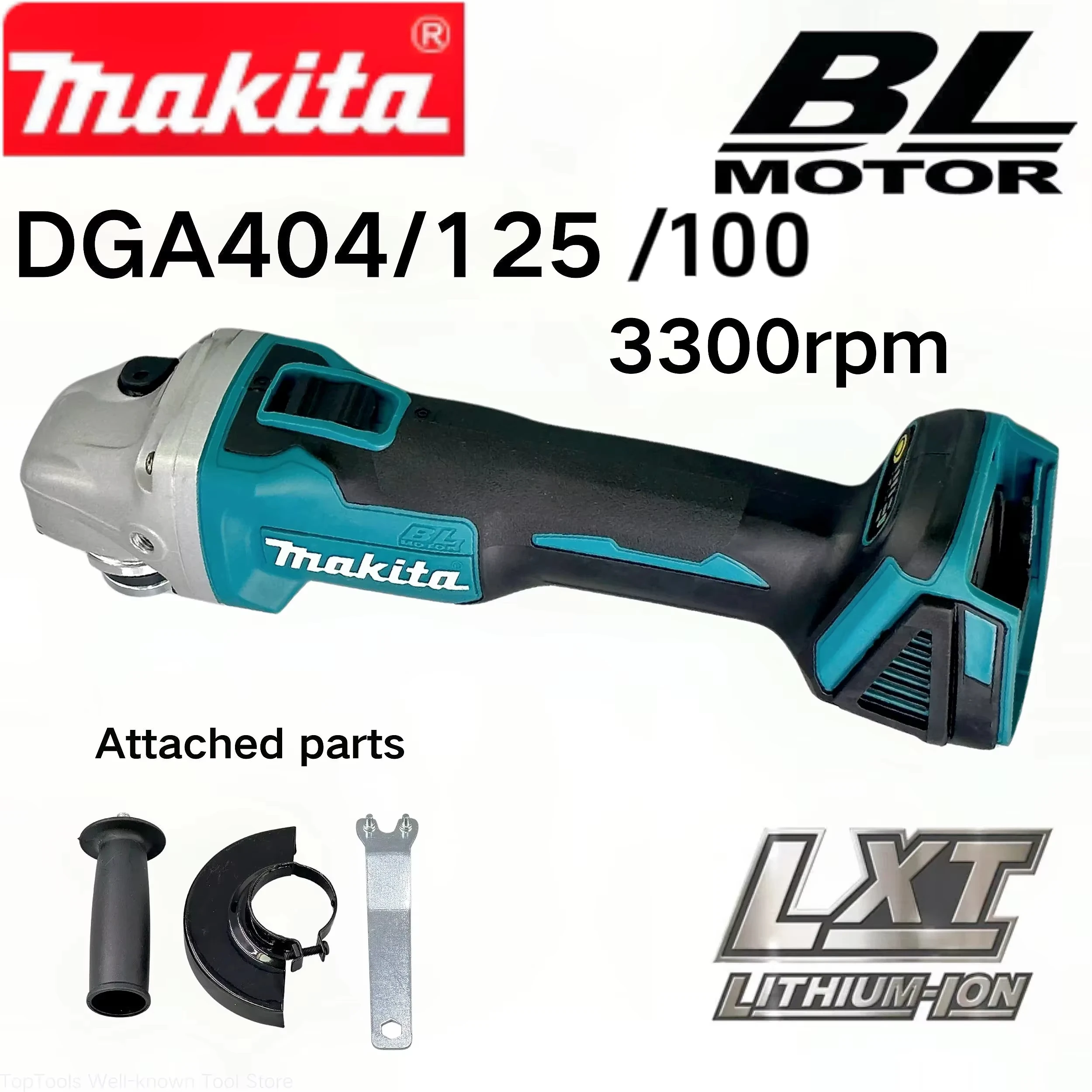 Makita DGA404 125mm/100mm meuleuse d'angle électrique au Lithium sans brosse Machine de découpe Rechargeable Machine de polissage haute puissance 18V