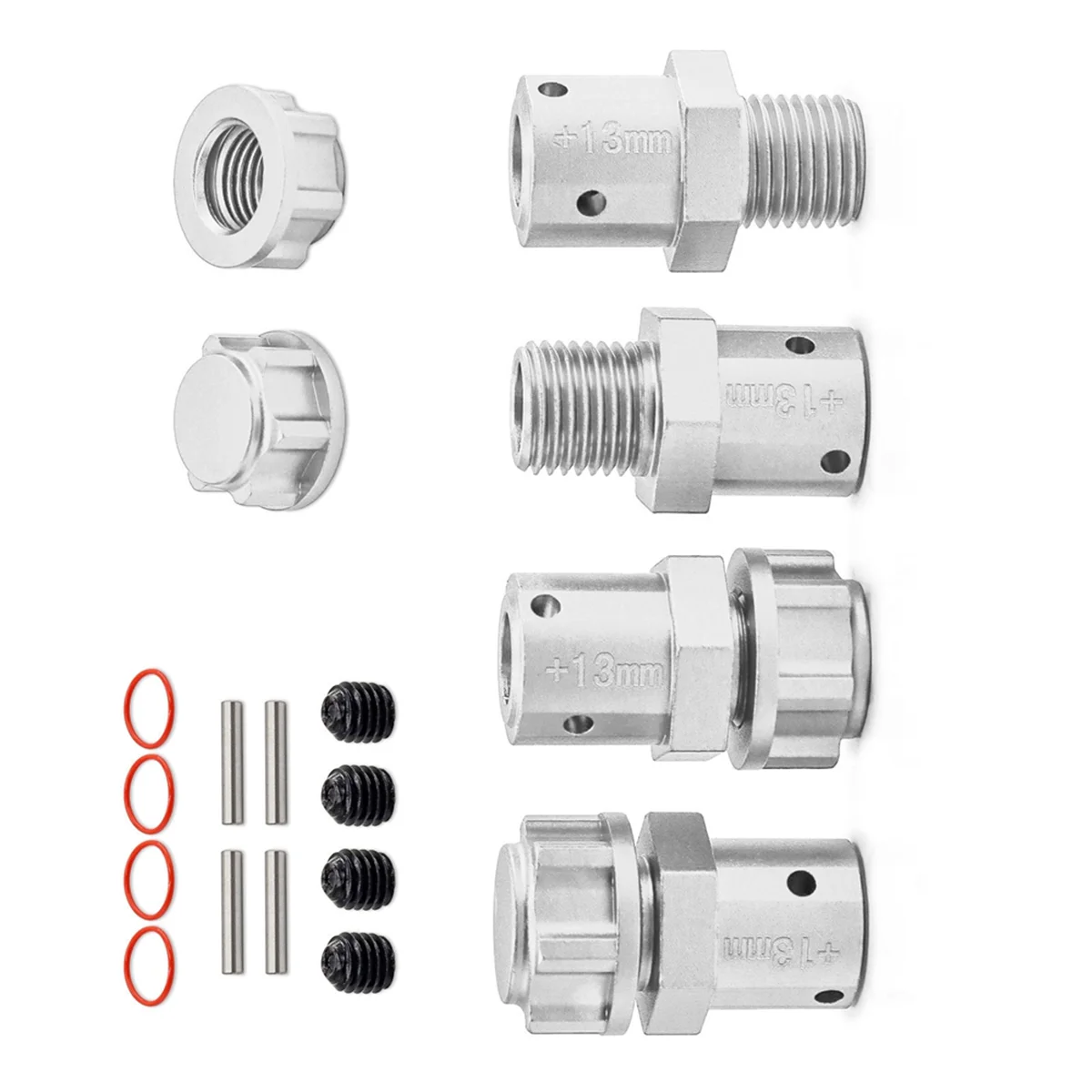 A72Z RC Car Upgrade 13mm Connector Kit for Arrma1/8Kraton for 1/7 RC Car Upgrade Accessories Silver