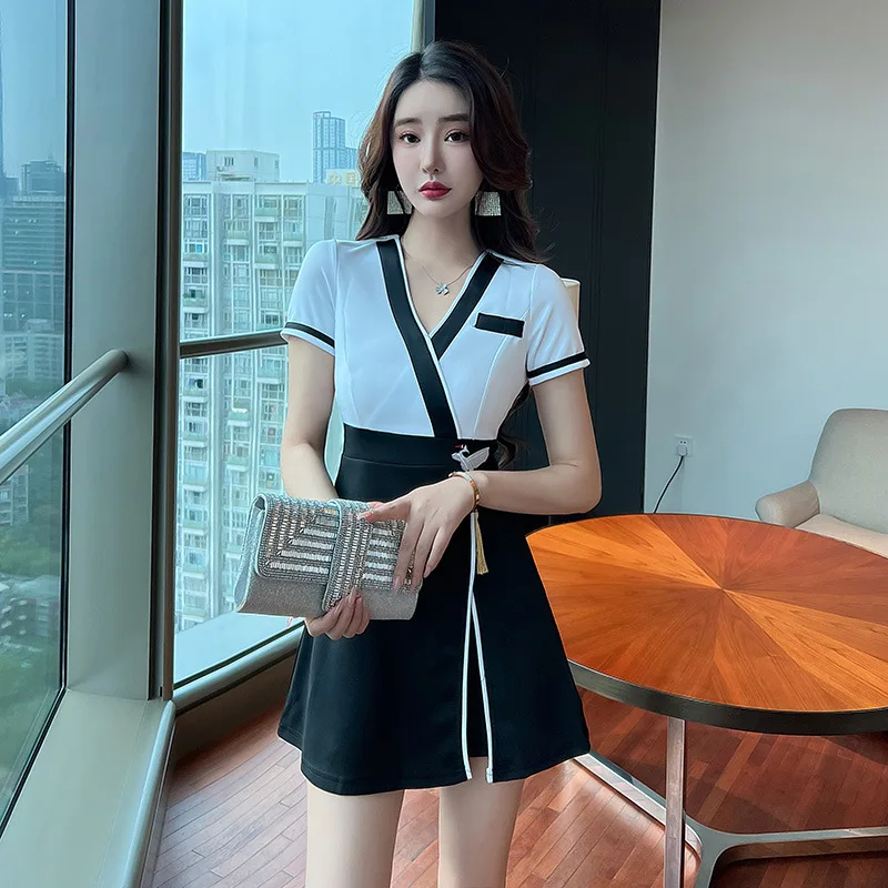Uniform Dress Woman Beauty Salon Spa Hotel Waiter Esthetic Desk Massage Nail Beautician Cafe Sexy Work Clothes