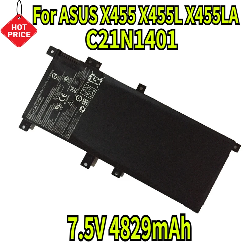 

7.5V 4829mAh C21N1401 Laptop Battery For ASUS X455 X455L X455LA A455L A455LD A455LN F455L X454W Y483LD W419L PP21AT149Q-1