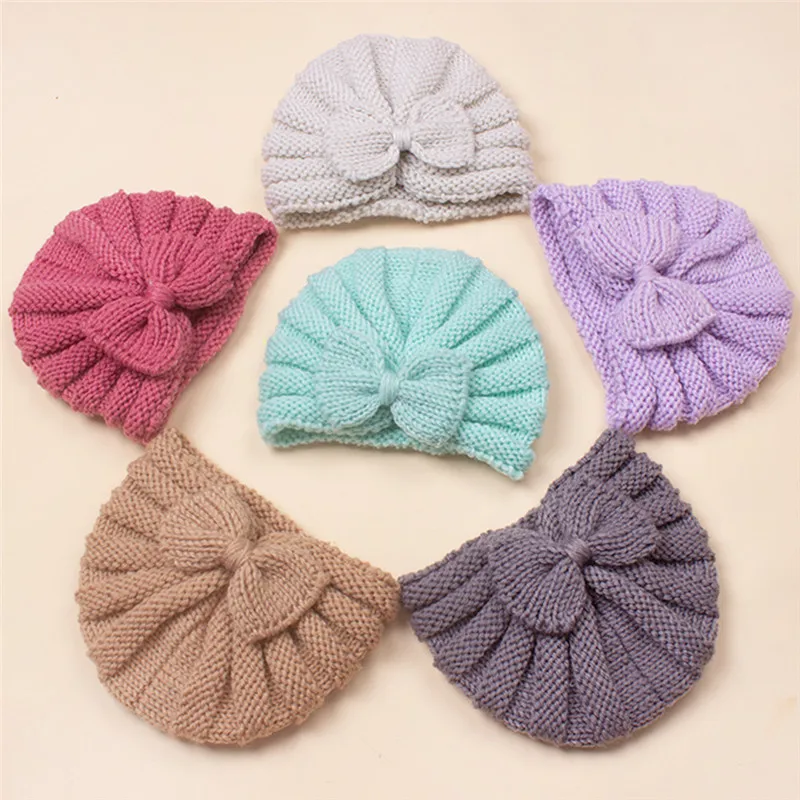 Kids Warm Knitted Baby Accessories Girl Boy Beanie Cap Candy Color Children Toddler Beanies