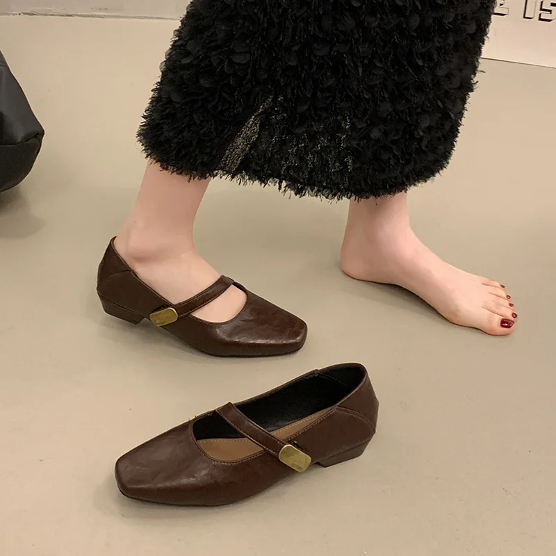 Women Ballet Shoes High-quality Women Shoes 2025 Spring New Dance Training Shoes Mules Shoe Ladies Casual Flats Mary Jane Shoe