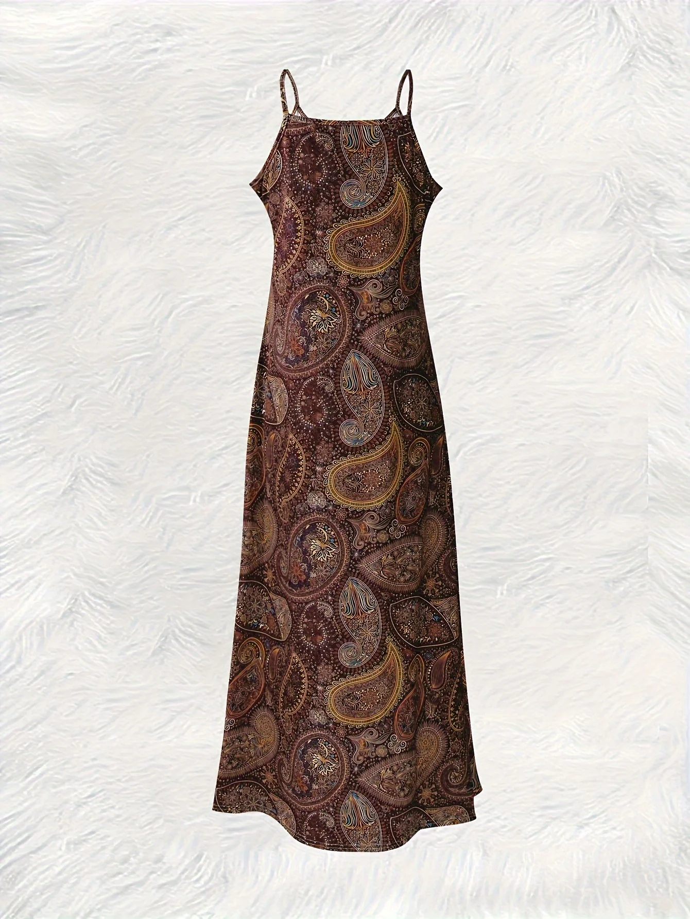 Printed Design Paisley Pattern Print Design Dress Four Seasons elegant style casual style sling dress