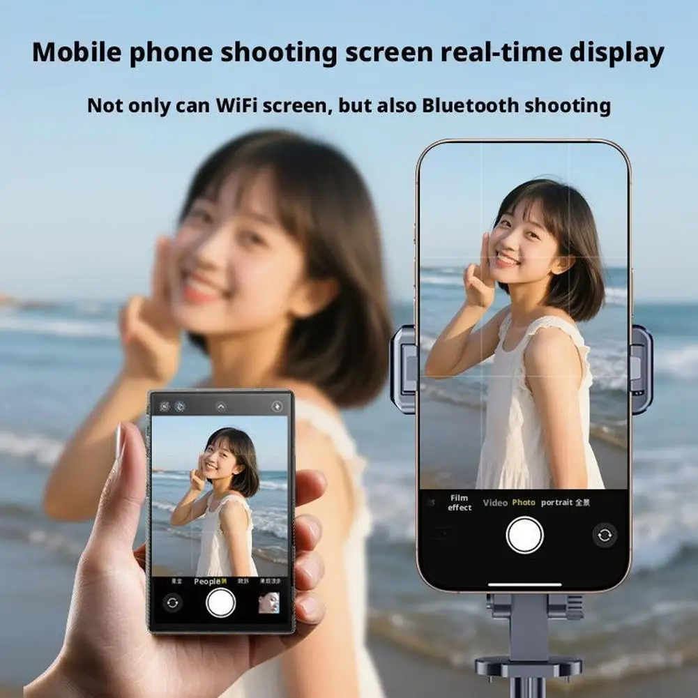 셀카 모니터 스크린, 브이로그 녹화용, 무선 마그네틱 폰 모니터, 후면 카메라 사용, IOS 및 안드로이드 기기용