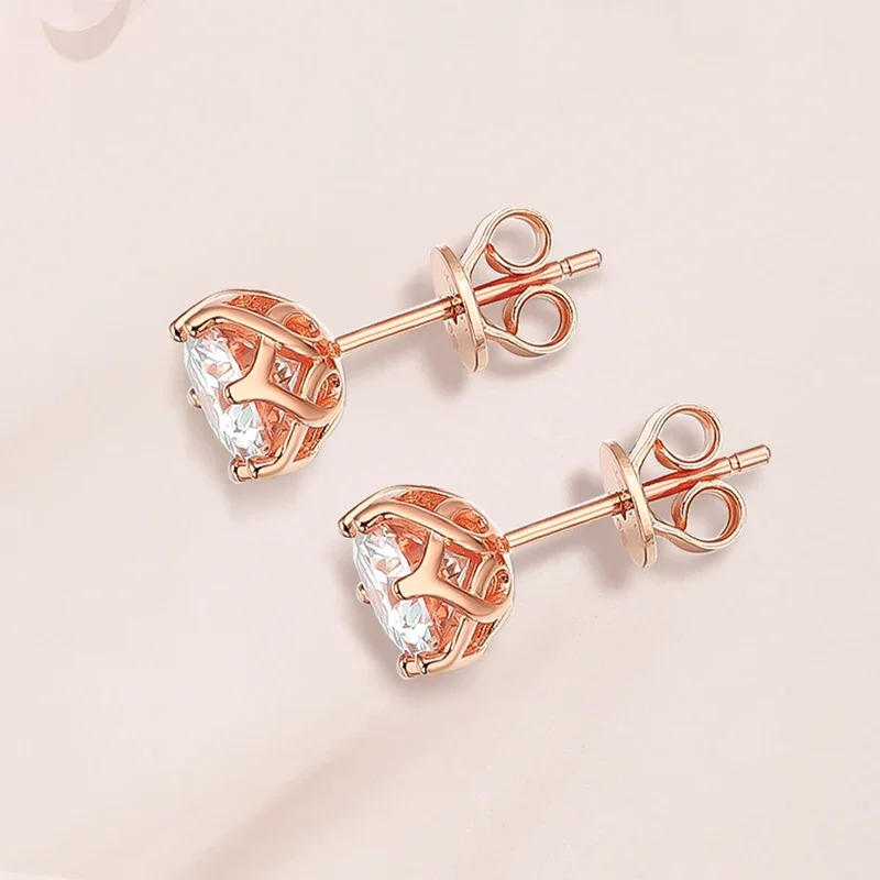 NKHOG 0.5-2 Carat D Color Moissanite 925 Sterling Silver Stud Earrings For Women Sparking Wedding Engagement Party Fine Jewelry