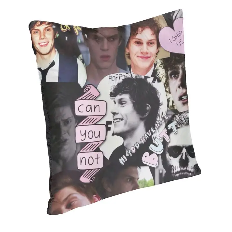 Actor Star Movie Evan Peters Cushion Cover Double-sided 3D Printing Floor Pillow Case for Sofa Custom Pillowcase Home Decor