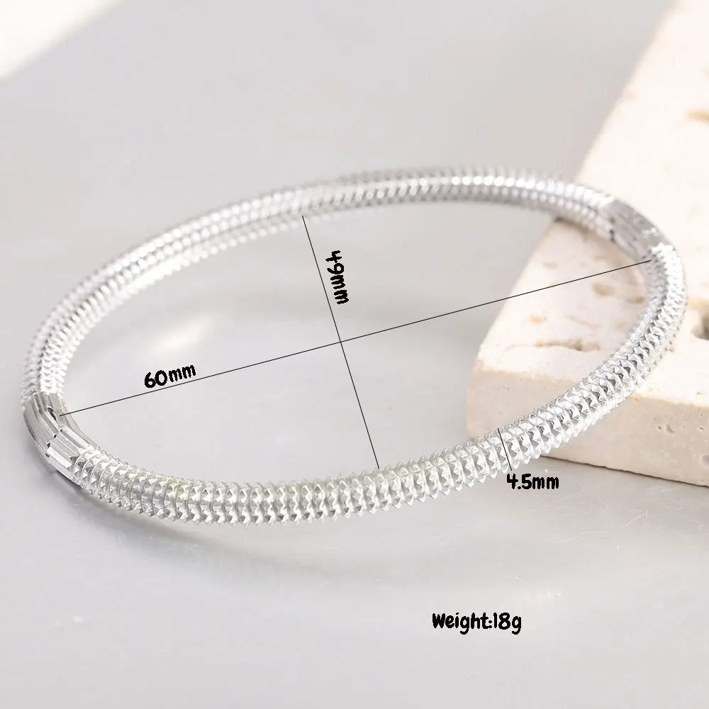 5MM Retro Stainless Steel Chain Statement Bracelet Bangle Personality Spiky Punk Resistant Trendy Daily Jewelry Accessories Gift