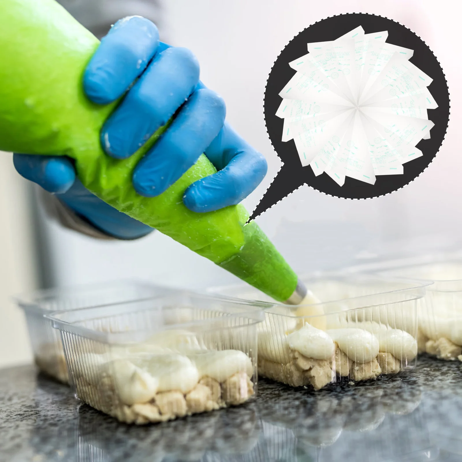 200 قطعة أكياس الأنابيب القابل للتصرف أكياس المعجنات لكعكة كوكي صقيع تزيين لوازم كيس الأنابيب كيس المعجنات لوازم الخبز