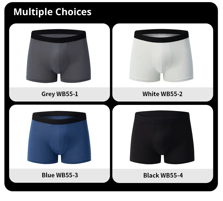 4/10-teiliges Set klassischer, modischer, einfarbiger Unterwäsche für Herren, bequem, Übergröße, schwarze Boxershorts für Teenager, Basisshorts – Detail 9