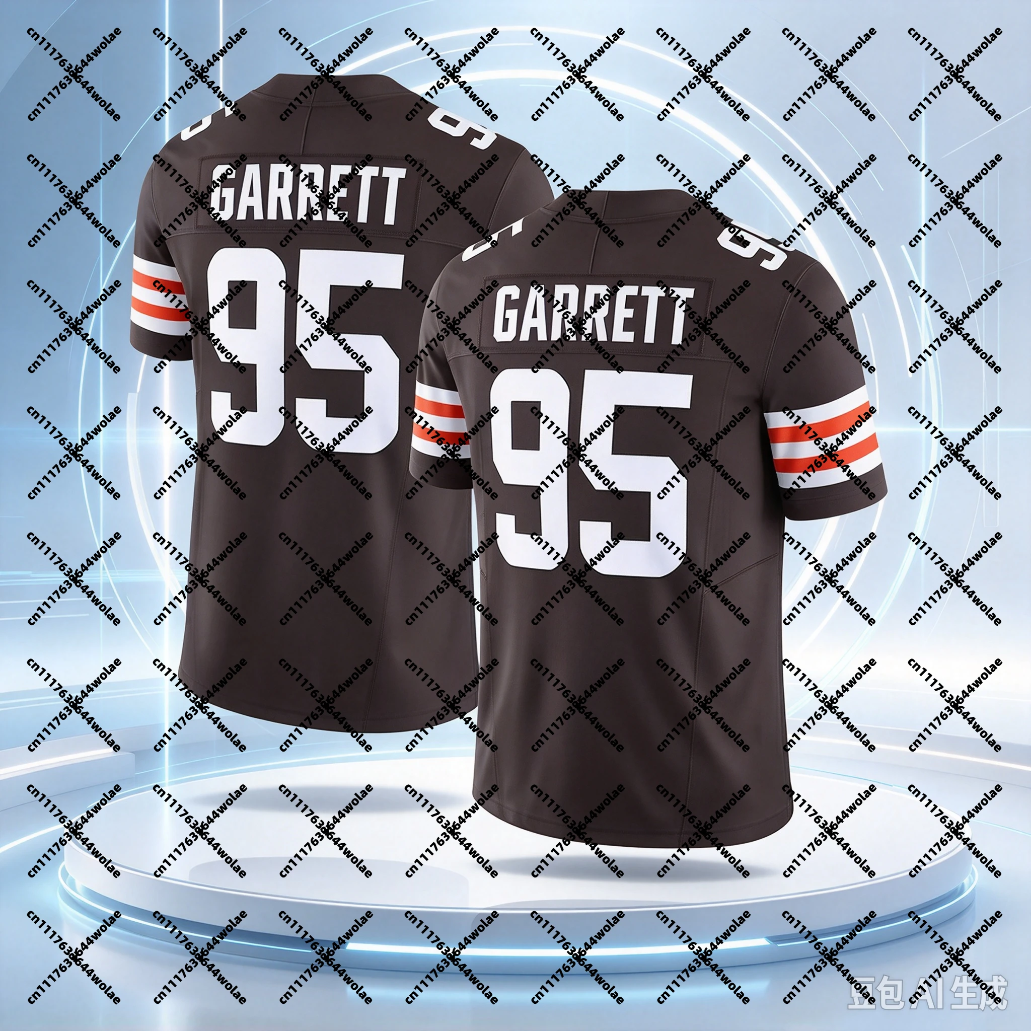 NEW Men's #95  Brown Football Jersey Vapor F.U.S.E. Limited Edition Short Sleeve Rugby Sport Fans Family Matching