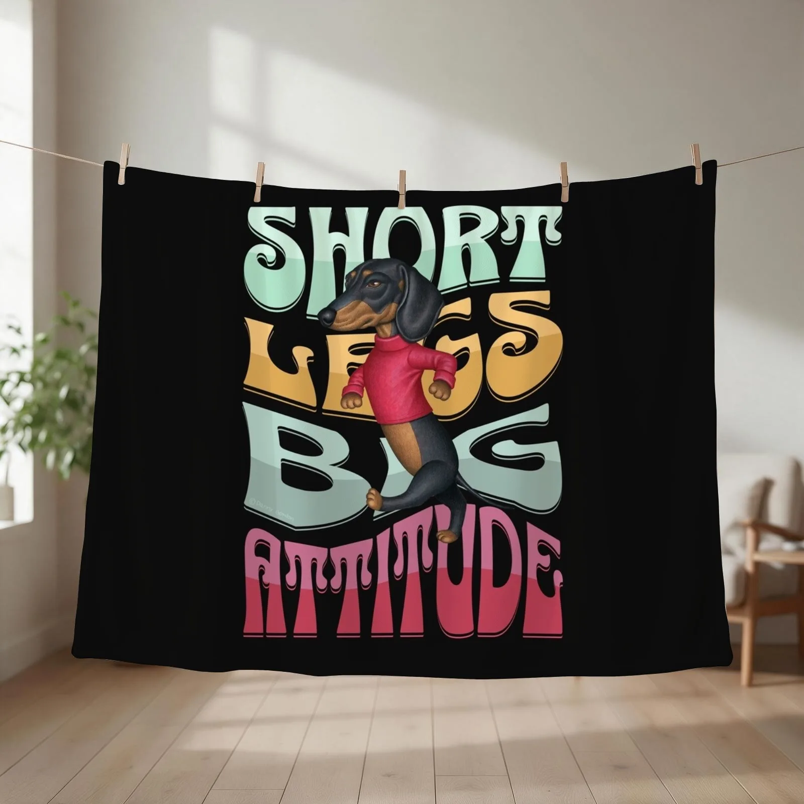 Dachshund Short Legs Big Attitude Throw Blanket Blankets For Sofas sofa bed Hair Soft Plush Plaid Blankets