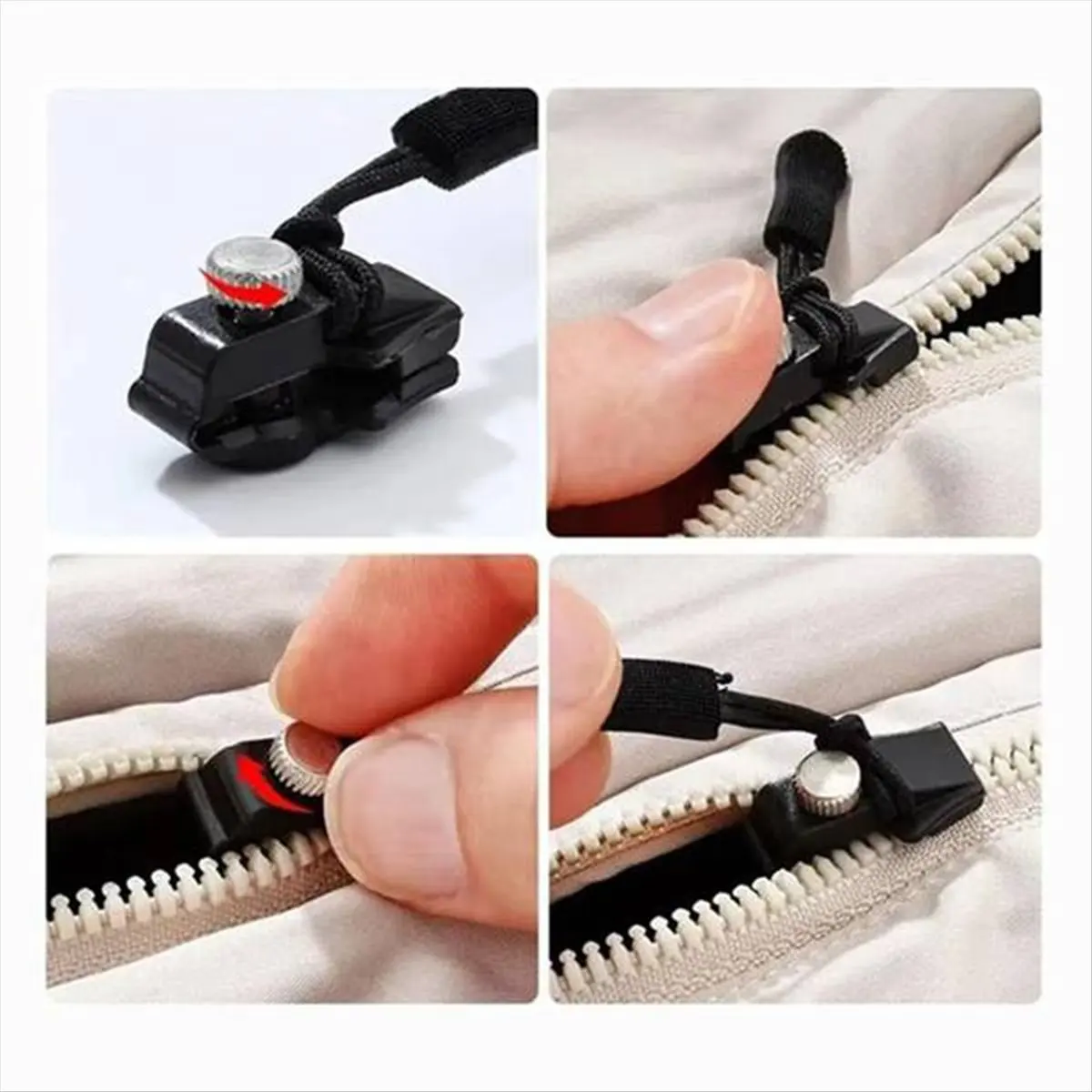 A78I Zipper Repair Kit, 30 Pcs Universal Replacement Zipper Slider Fixer Sliding Teeth Screw Head, Instant Zipper