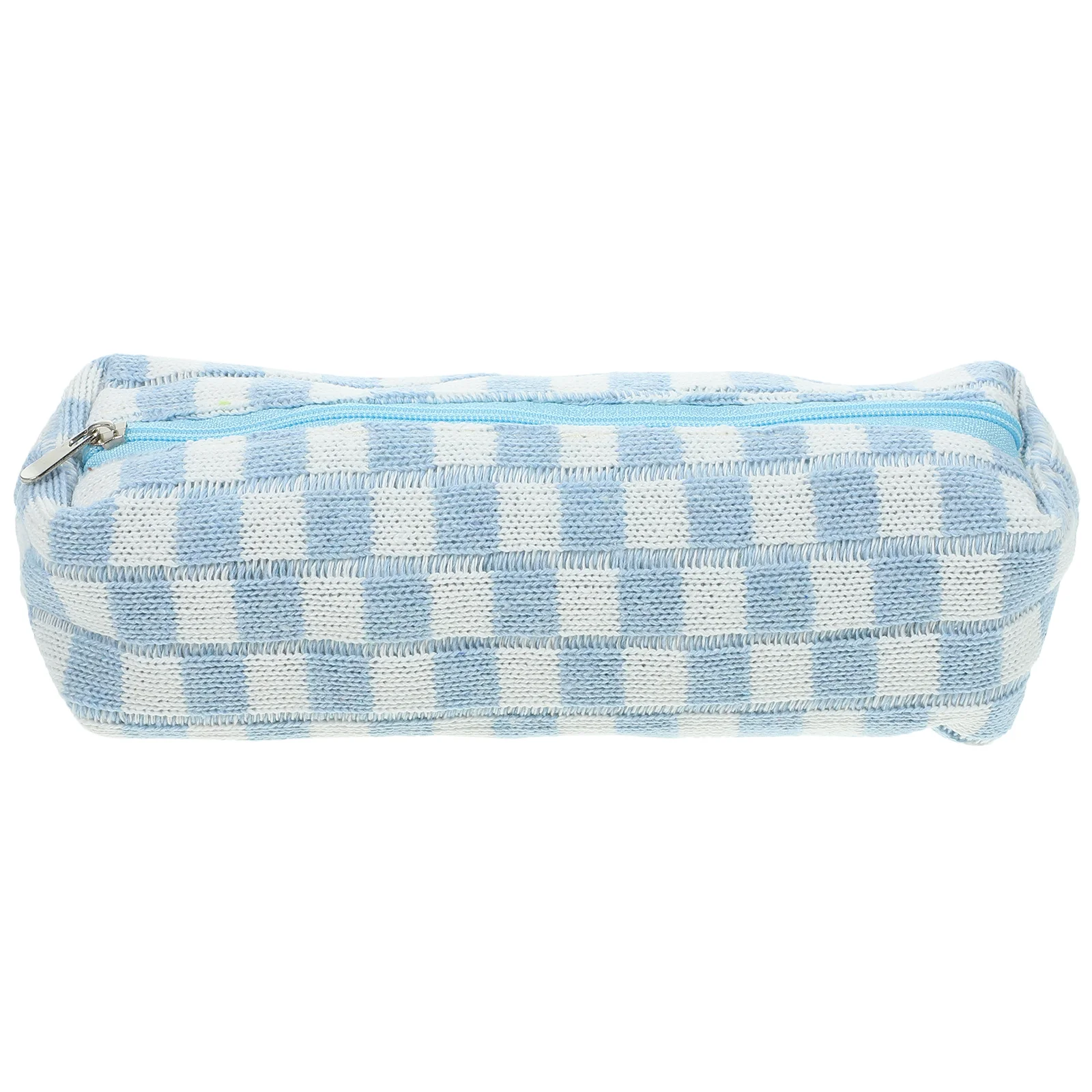 

Checkerboard Pencil Case Handheld Pouch Makeup Storage Bag Zipper Multi-function Large Capacity Stationery Organizer Travel