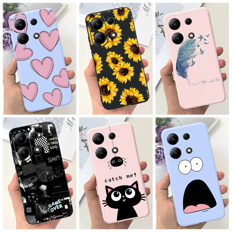 For Xiaomi Redmi Note 13 Pro 4G 2024 Case Cute Fashion Feather Soft Cover For Xiaomi Poco M6 Pro Bumper Redmi Note13 Pro 4G Etui