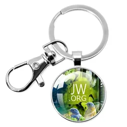 25mm/30mm Handmade JW.ORG Keychain Jehovah'S Witnesses JW Photo Glass Cabochon Pendant Keychain Car Bag Trinket Gift