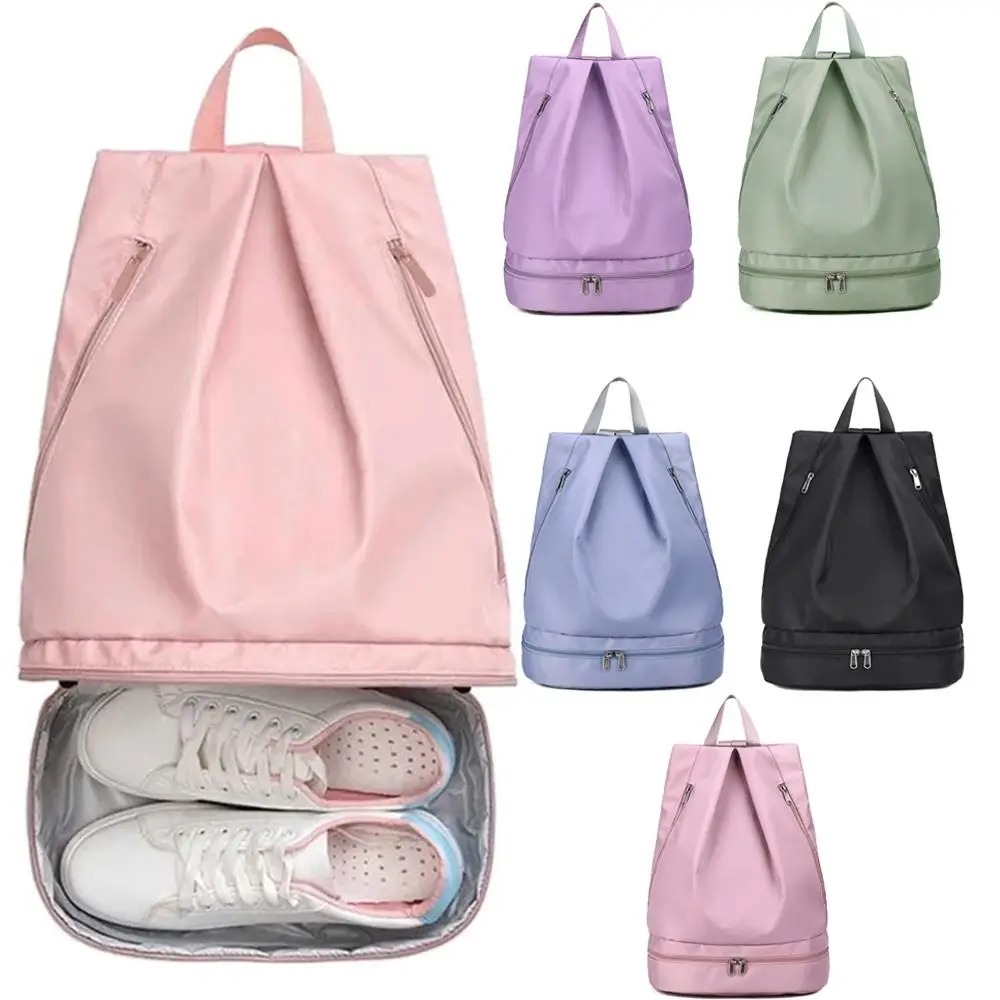 Wet Dry Separation Fitness Bag Waterproof Foldable Swimming Backpack Expansion Shoe Compartment Sports Shoulder Tote Hiking