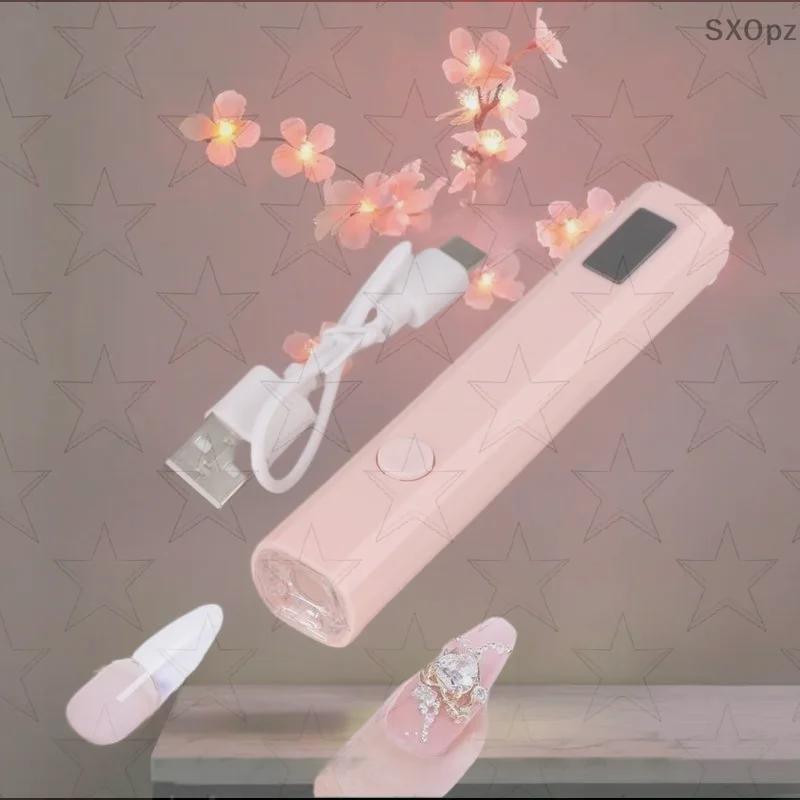 One Set Quick Drying LED UV Nail Lamp w/ Timer Display Mini Handheld Pen