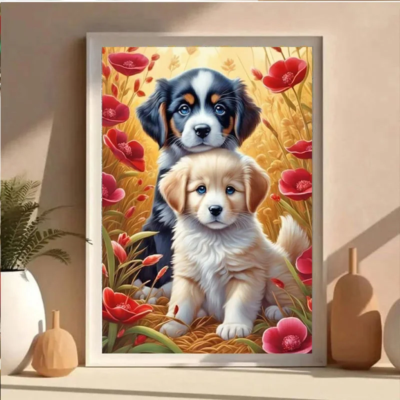 AB Diamond DIY Diamond Painting Set, featuring an adorable puppy design, is ideal for adults and beginners alike.