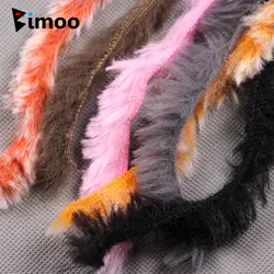 Bimoo 2pcs3mm Wide Faux Rabbit Strips Zonker Fly Tying Materials Synthetic Fiber Bunny Streamer Trout Saltwater Fishing Lures