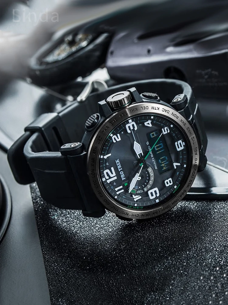 부드럽고 편안한 야외 스포츠 실리콘 시계 스트랩 액세서리, Casio Prw-6600y 5497 PRG-600 650y 557, 24mm 손목 밴드