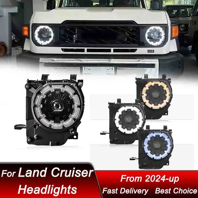 

Car Headlights For Toyota Land Cruiser LC71 LC76 LC79 2024 new style LED Upgrade High Configure Projector Lens Accessories Kit