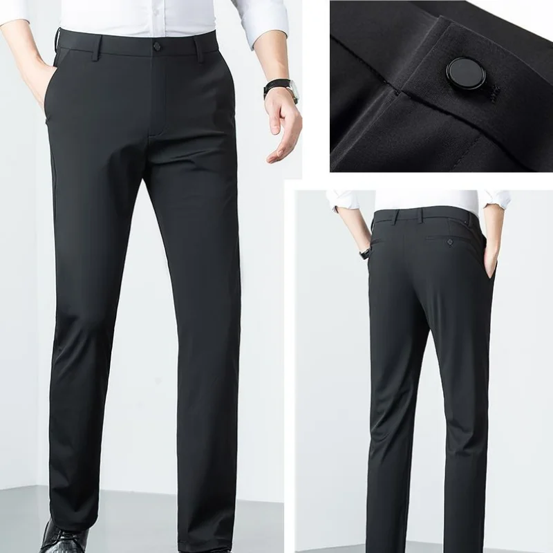 Smart Casual Man Social Suit Pants Spring Autumn Streetwear Fashion Elastic Baggy Big Size Male Clothes Office Business Trousers