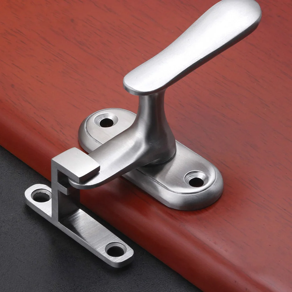 

1Set Durable Rust Proof Stainless Steel Door Lock Thickened Smooth Surface Multi Buckle for Door Window