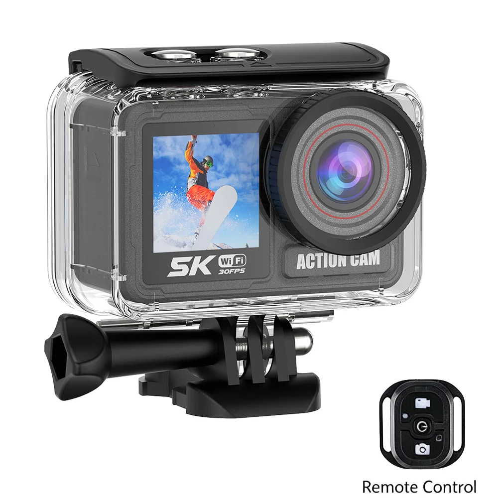 5K Ultra HD Action Cam M90TR 60fps Dual Touch Screen 6-Axis Stabilization WiFi Mobile Connect Vertical Video 9:16