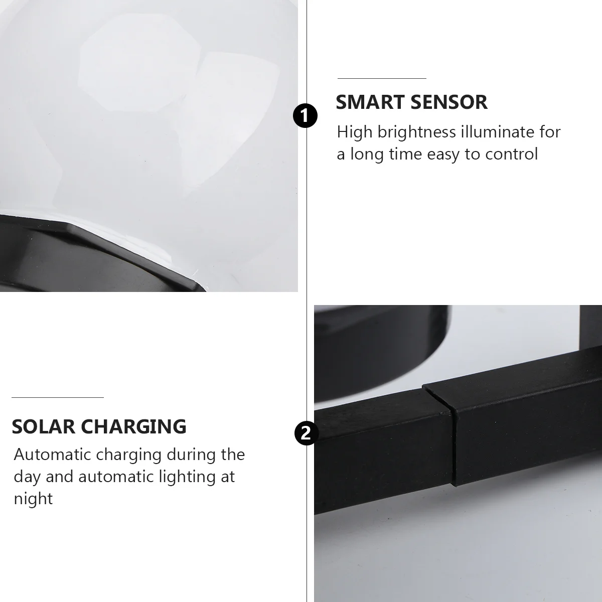 

2Pcs Waterproof Solar Wall Lamp LED Outdoor Landscape Light Solar Powered Garden Fence Pathway Yard Porch Lighting