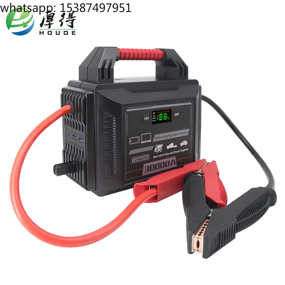 Portable 30,000A Lithium Heavy-duty Jump-Pack 12v/24v Jumper Cable Industrial Hand-Held Battery  Booster Jump Starter Power Pack