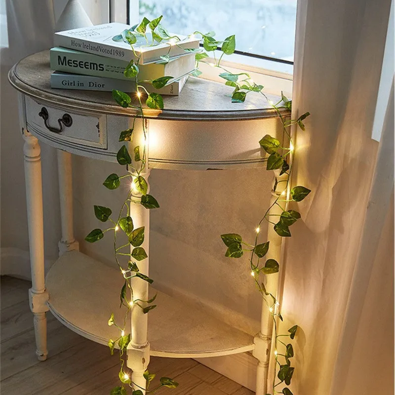 Simulation Green Dill LED String Lights for Wedding Birthday Party Home Garden Decoration Artificial Plant Garland Night Light