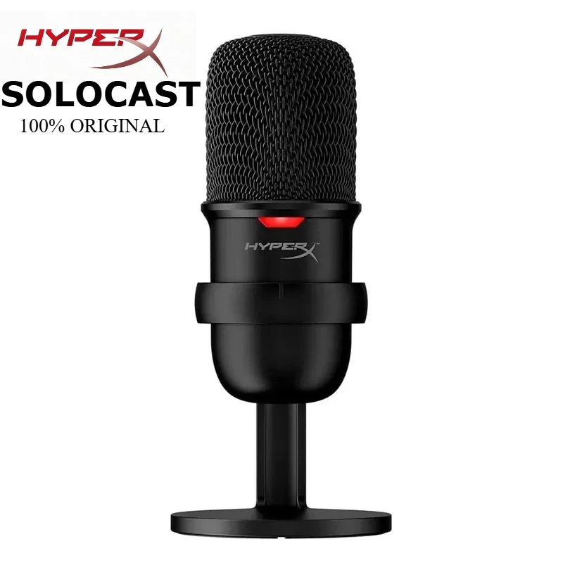 Micrófono Profesional para Juegos HyperX SoloCast, Sensor para Deportes Electrónicos, Micrófono USB de Condensador para Gamers con Función de Silencio al Tocar para Computadora