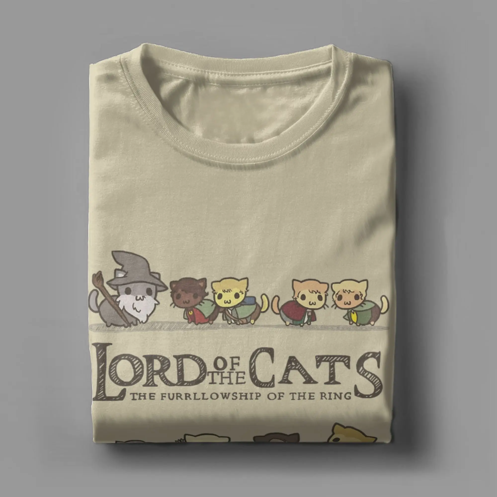 Cat L-Lords Of The R-Rings T Shirts Men 100% Cotton Vintage T-Shirts Round Neck  Tee Shirt Short Sleeve Clothing Classic