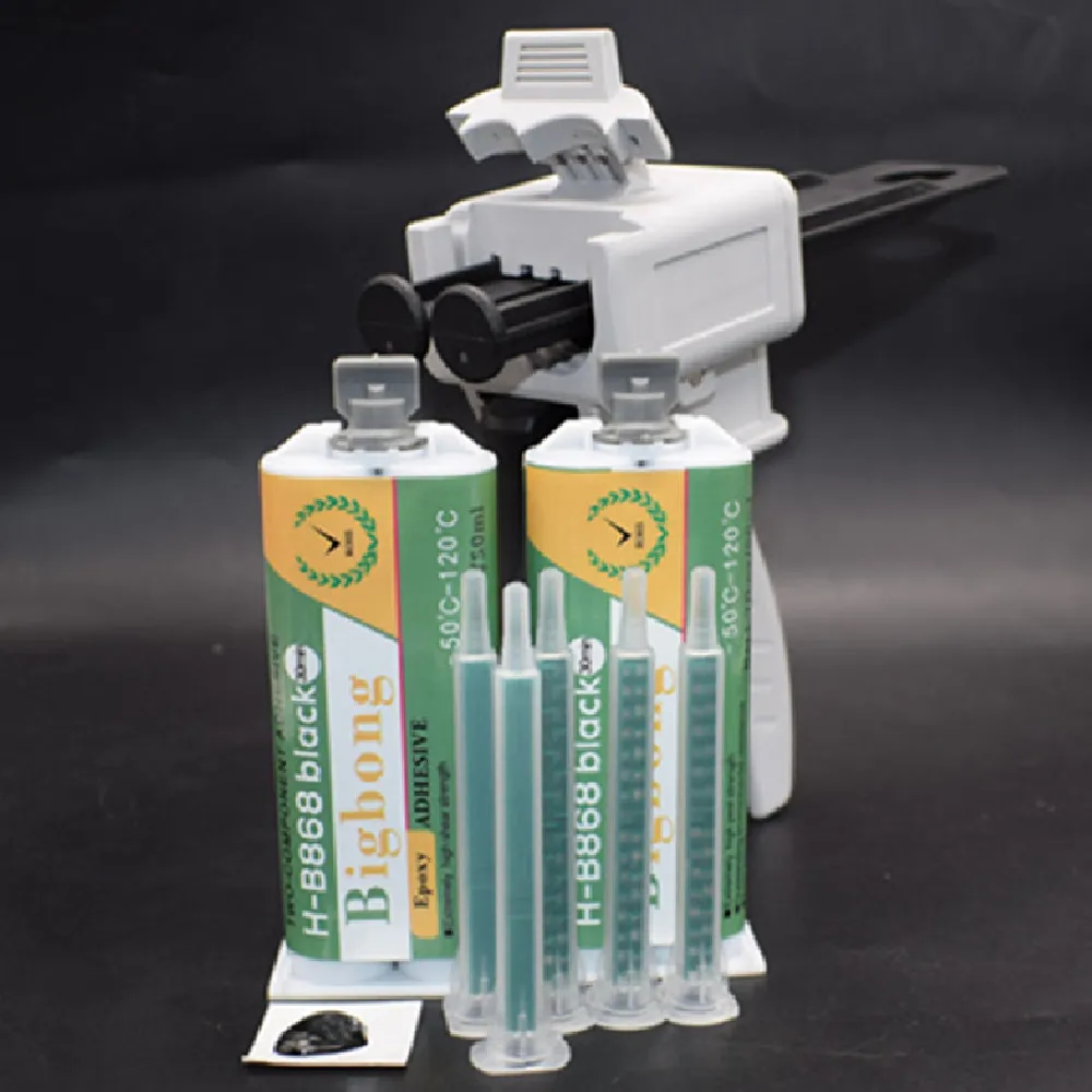 2 Stück 50ml Epoxidharz 1:1 Schwarze AB-Klebstoffe -50 ℃ -120 ℃ Dichtungsklebstoffe & 5 Stück statische Mischdüsen & 50 ml 1:1 Klebepistolen-Spender – Detail 8